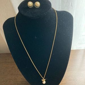Gold plated pear necklace and earring set
